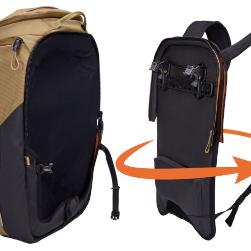 Thule Paramount 26 L Fahrradpacktasche und Rucksack in einem hellbraun beige mieten